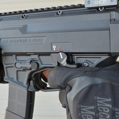 HBI CZ SCORPION FULL SIZE THUMB SELECTOR INSTALLED ON 3 PLUS LEFT LIVE FIRE
