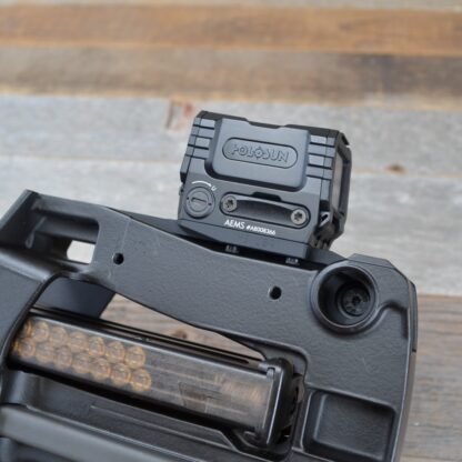 HBI FN P90 PS90 HOLOSUN AEMS OPTIC MOUNT, INSTALLED, LEFT