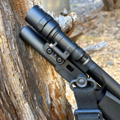 HBI MOSSBERG 940 PRO ALUMINUM BARREL TUBE CLAMP, M-LOK MOUNT, SUREFIRE LIGHT INSTALLED_0