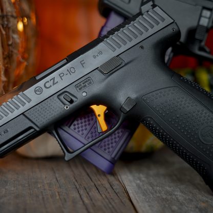 HB INDUSTRIES CZ P10 THETA FLAT TRIGGER, ORANGE_installed