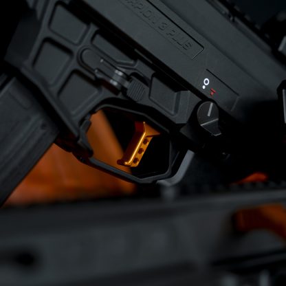 HB INDUSTRIES CZ SCORPION EVO 3 PLUS THETA FLAT TRIGGER, ORANGE_installed
